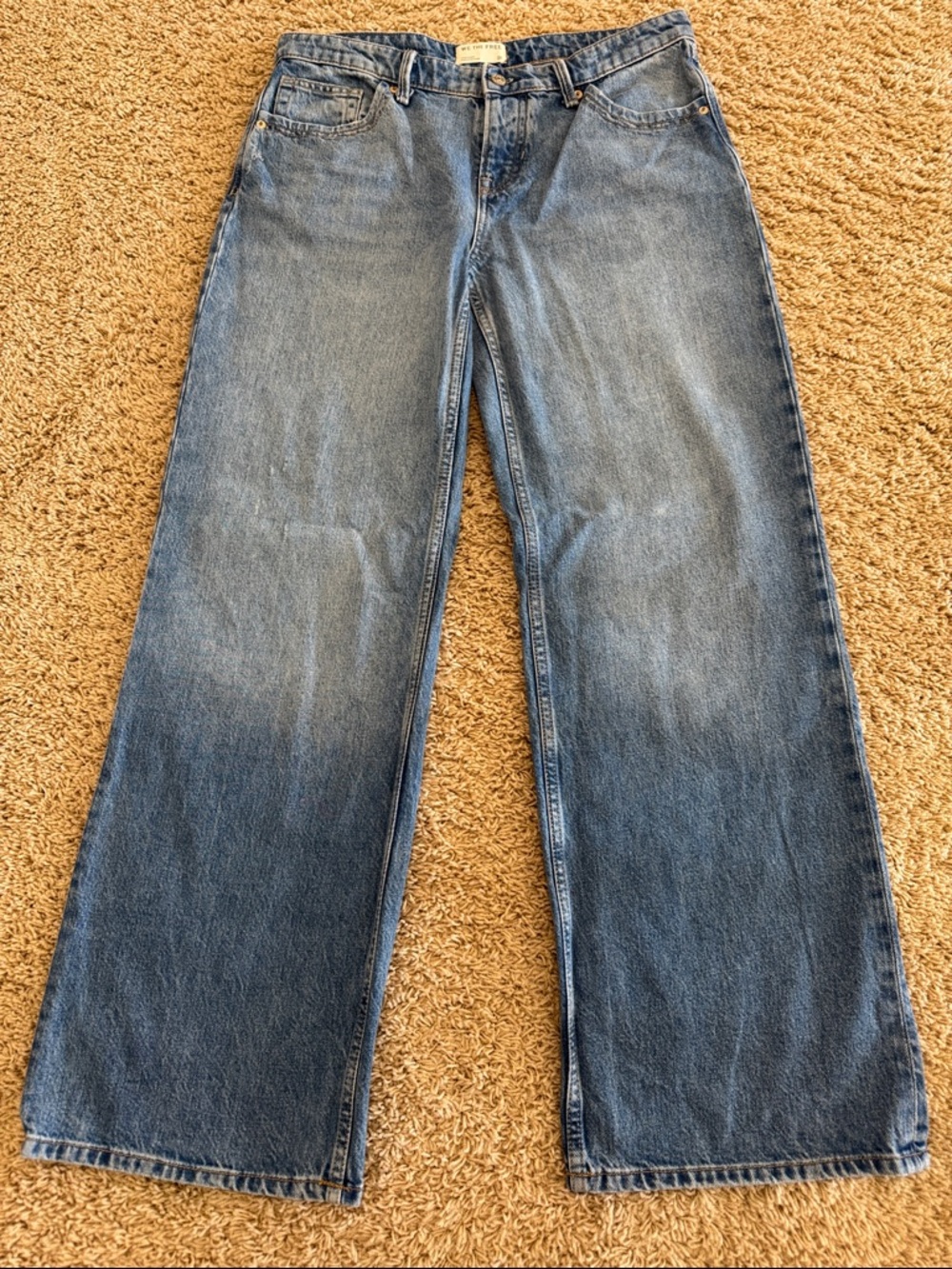 Free People, We The Free Womens Wide-Leg Button Fly Denim Jeans, sz 31